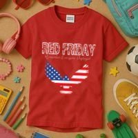 R.E.D. Support Our Troops Wear Red On Friday Kids T-Shirt thumb 3