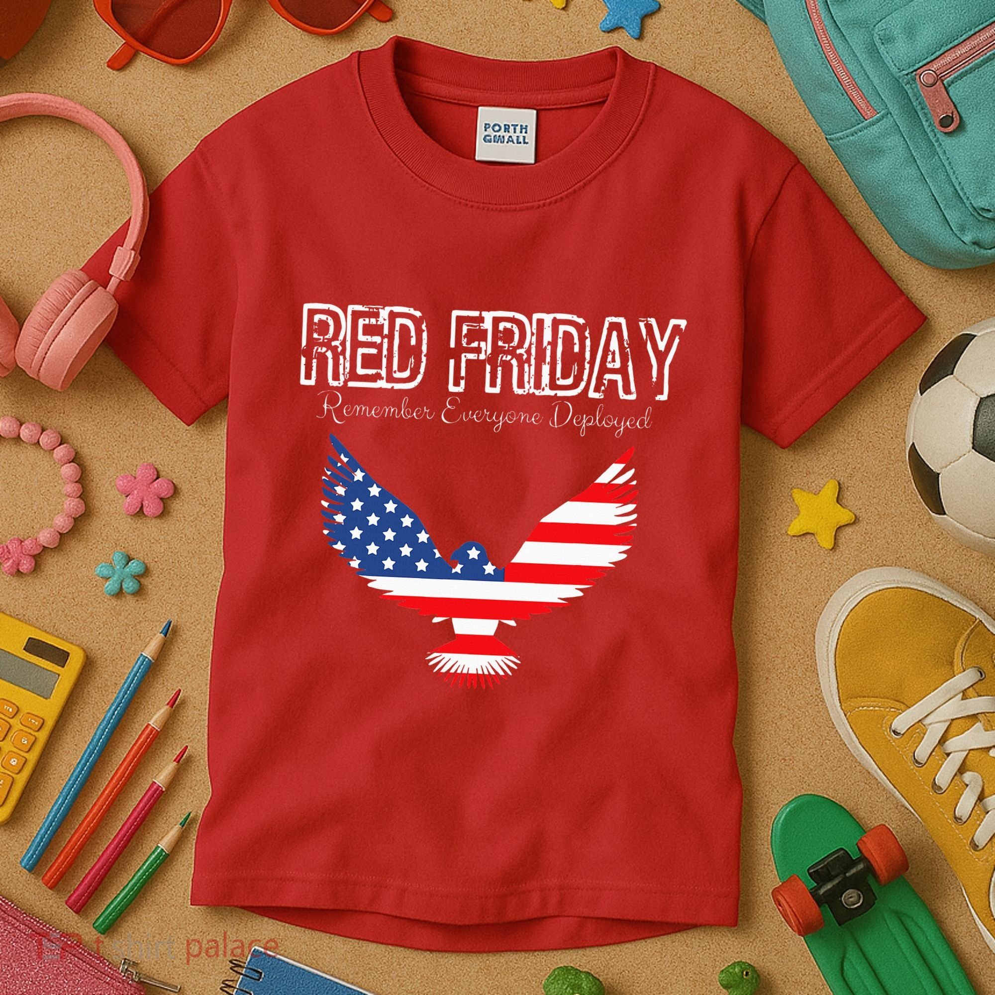 R.E.D. Support Our Troops Wear Red On Friday Kids T-Shirt