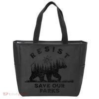 Resist Save Our Parks Us Alt National Parks Bear Silhouette Tote Bag thumb 0
