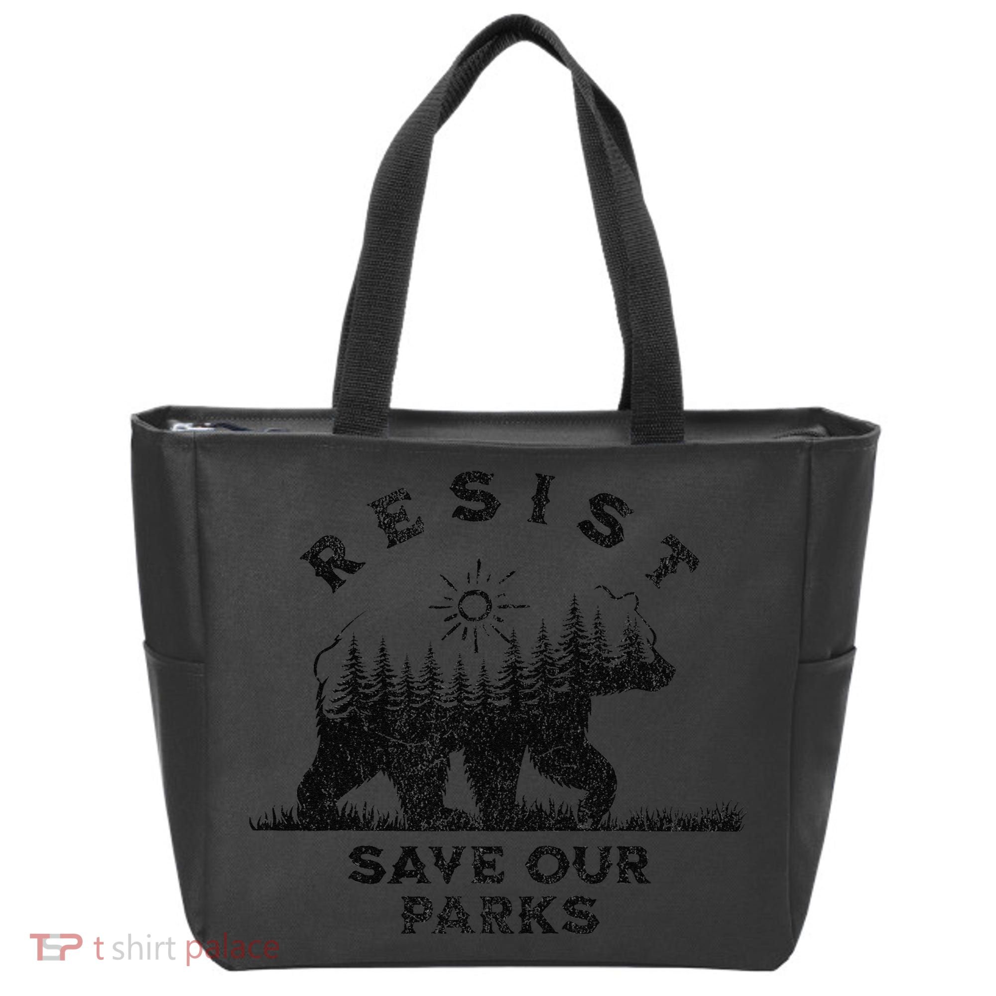 Resist Save Our Parks Us Alt National Parks Bear Silhouette Tote Bag