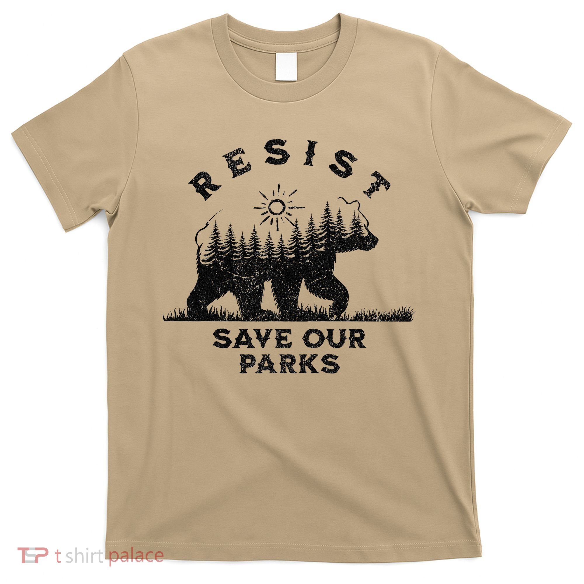 Resist Save Our Parks Us Alt National Parks Bear Silhouette T-Shirt