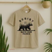 Resist Save Our Parks Us Alt National Parks Bear Silhouette T-Shirt thumb 2