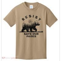Resist Save Our Parks Us Alt National Parks Bear Silhouette Kids T-Shirt thumb 0