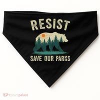 Resist Save Our Parks Alt US National Parks Bear Nature Gift USA-Made Doggie Bandana thumb 0