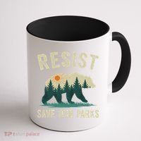Resist Save Our Parks Alt US National Parks Bear Nature Gift Coffee Mug thumb 1