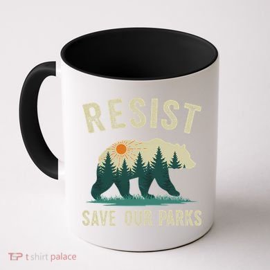 Resist Save Our Parks Alt US National Parks Bear Nature Gift Coffee Mug