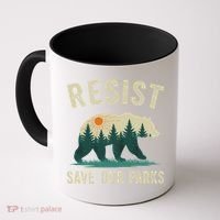 Resist Save Our Parks Alt US National Parks Bear Nature Gift Coffee Mug thumb 0