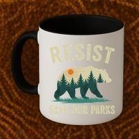Resist Save Our Parks Alt US National Parks Bear Nature Gift Coffee Mug thumb 2
