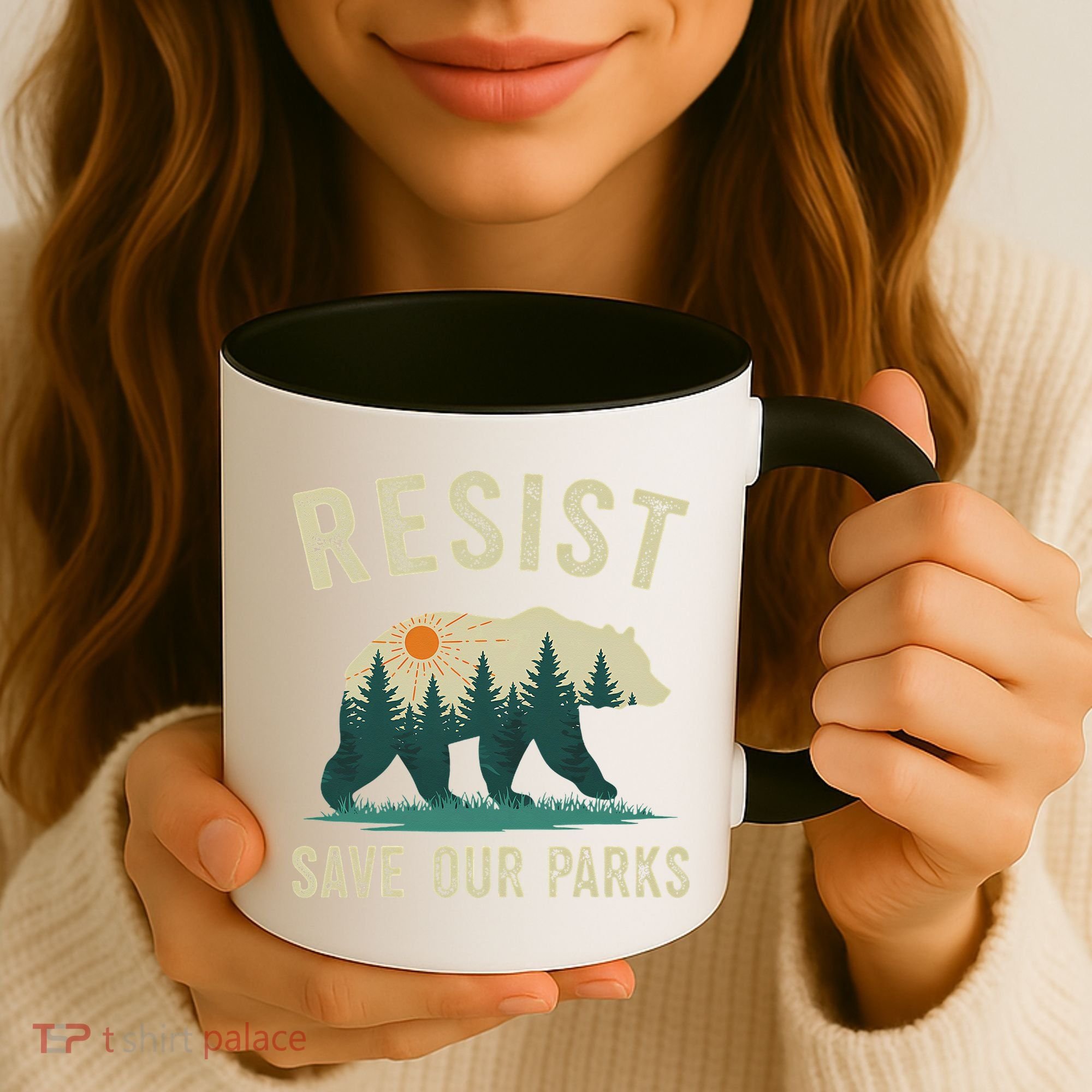 Resist Save Our Parks Alt US National Parks Bear Nature Gift Coffee Mug