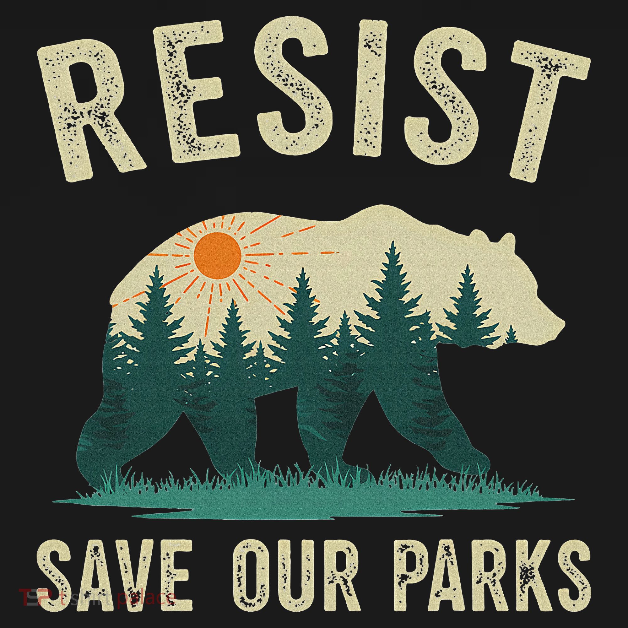 Resist Save Our Parks Alt US National Parks Bear Nature Gift Women's Hoodie