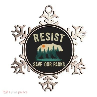 Resist Save Our Parks Alt US National Parks Bear Nature Gift Ornament