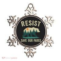 Resist Save Our Parks Alt US National Parks Bear Nature Gift Ornament thumb 0