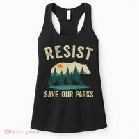 Resist Save Our Parks Alt US National Parks Bear Nature Gift Women's Tank Top thumb 0