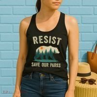 Resist Save Our Parks Alt US National Parks Bear Nature Gift Women's Tank Top thumb 2