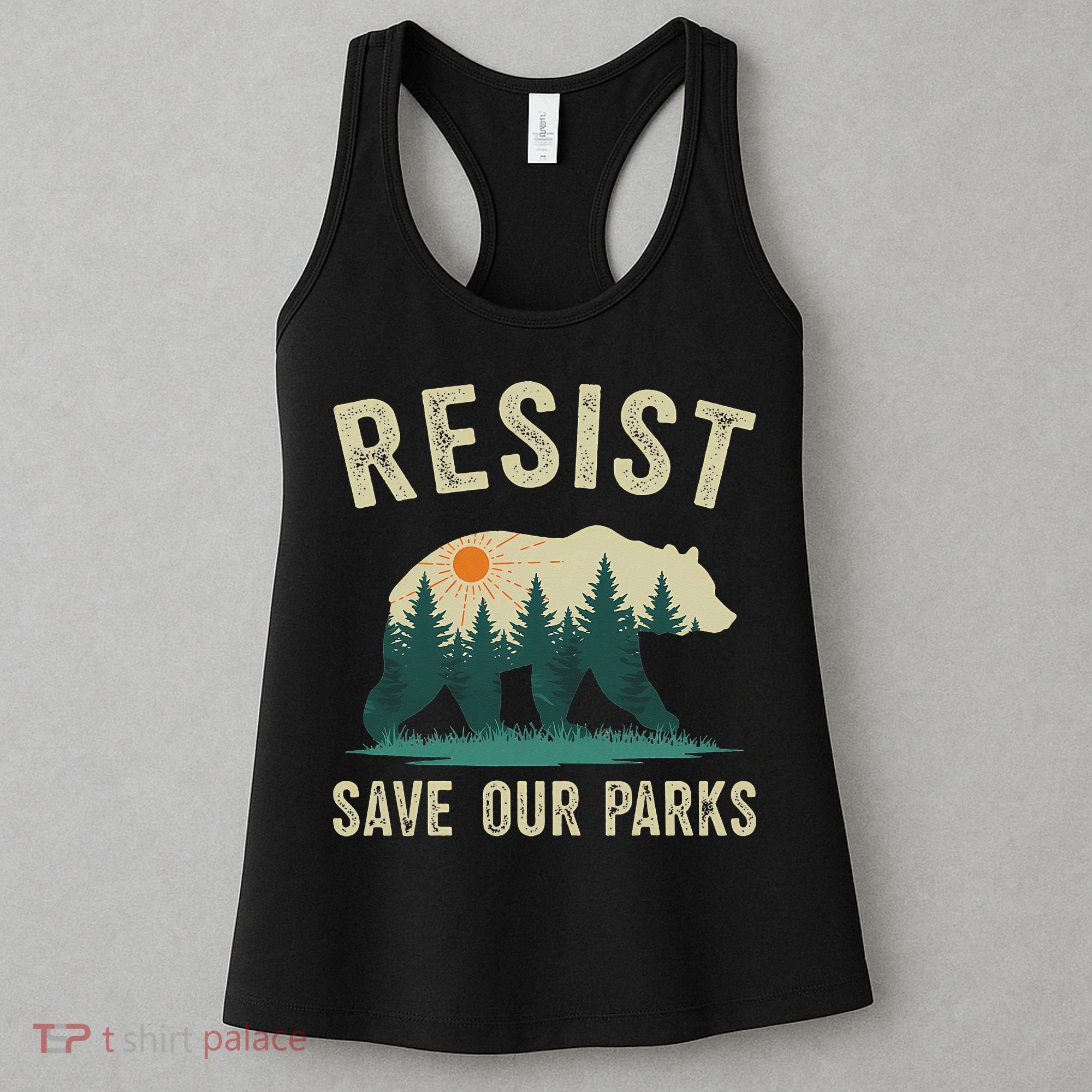 Resist Save Our Parks Alt US National Parks Bear Nature Gift Women's Tank Top