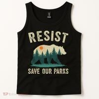Resist Save Our Parks Alt US National Parks Bear Nature Gift Tank Top thumb 2