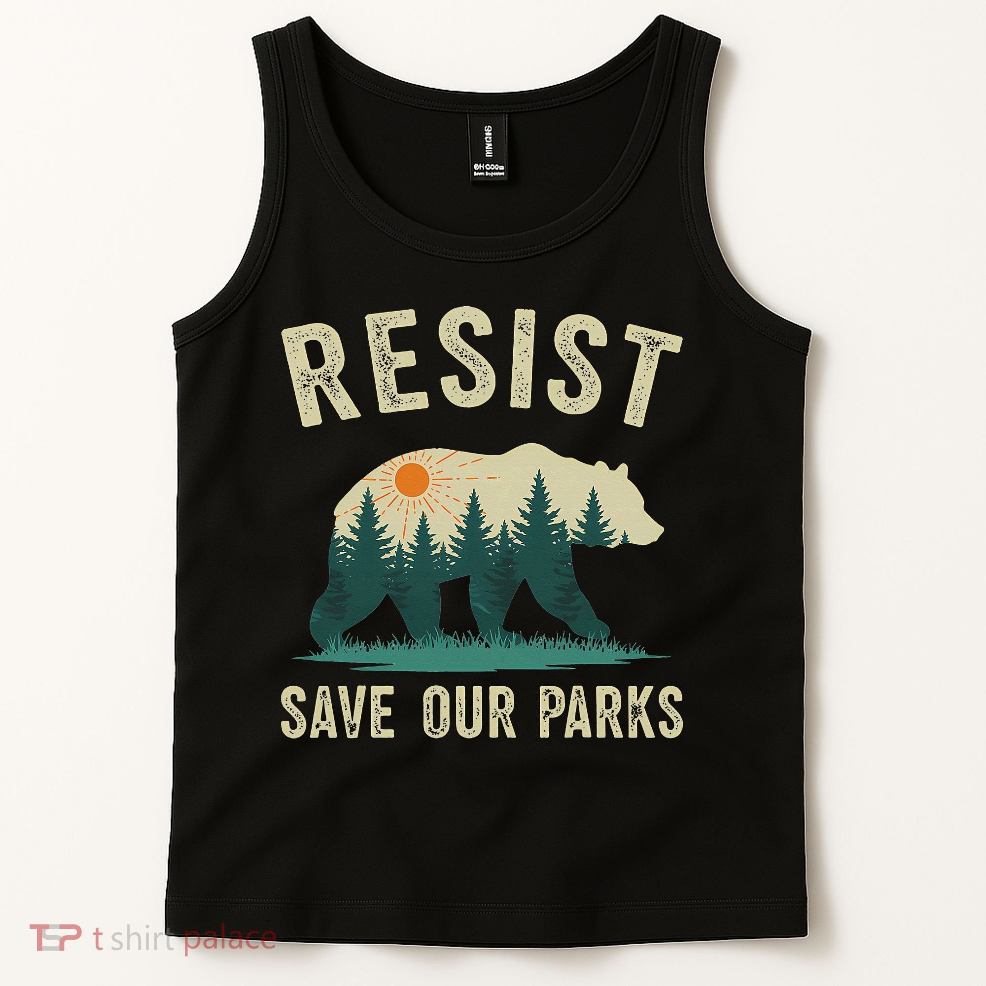 Resist Save Our Parks Alt US National Parks Bear Nature Gift Tank Top