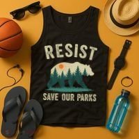 Resist Save Our Parks Alt US National Parks Bear Nature Gift Tank Top thumb 4