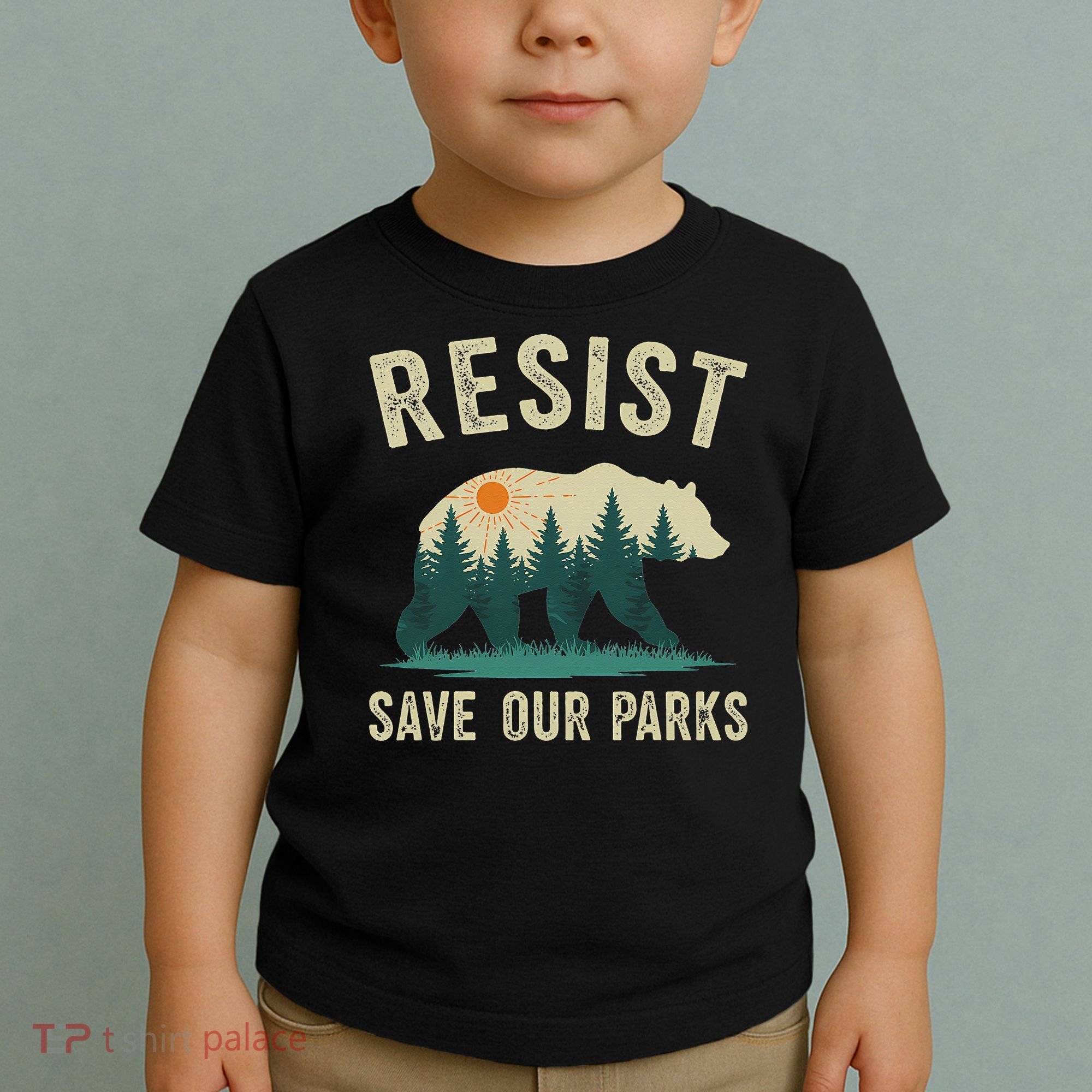 Resist Save Our Parks Alt US National Parks Bear Nature Gift Toddler T-Shirt