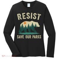 Resist Save Our Parks Alt US National Parks Bear Nature Gift Women's Long Sleeve Shirt thumb 0
