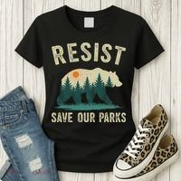 Resist Save Our Parks Alt US National Parks Bear Nature Gift Women's T-Shirt thumb 3
