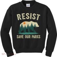Resist Save Our Parks Alt US National Parks Bear Nature Gift Kids Sweatshirt thumb 0
