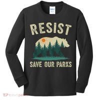 Resist Save Our Parks Alt US National Parks Bear Nature Gift Kids Long Sleeve Shirt thumb 0