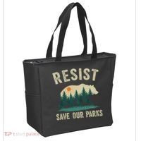 Resist Save Our Parks Alt US National Parks Bear Nature Gift Tote Bag thumb 2