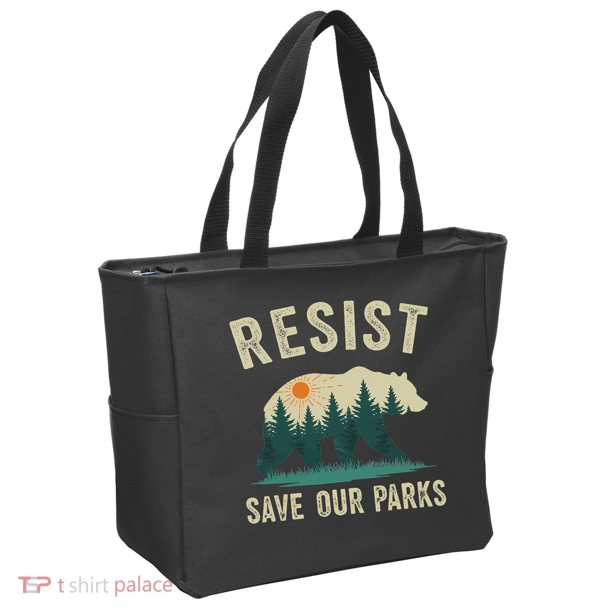 Resist Save Our Parks Alt US National Parks Bear Nature Gift Tote Bag