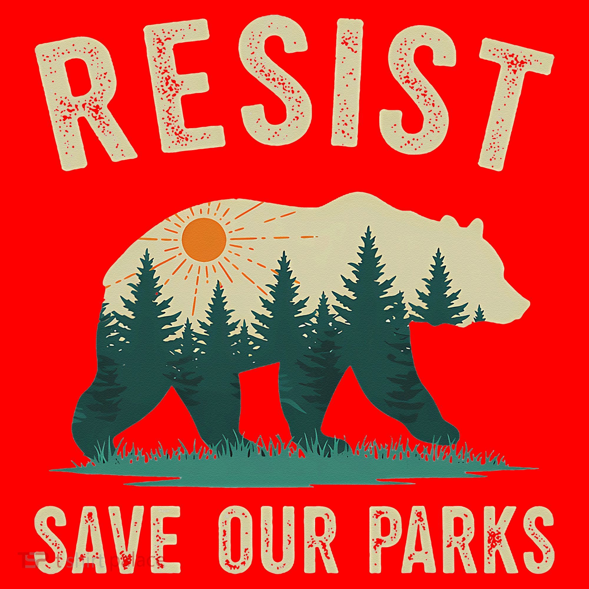 Resist Save Our Parks Alt US National Parks Bear Nature Gift Santa Hat