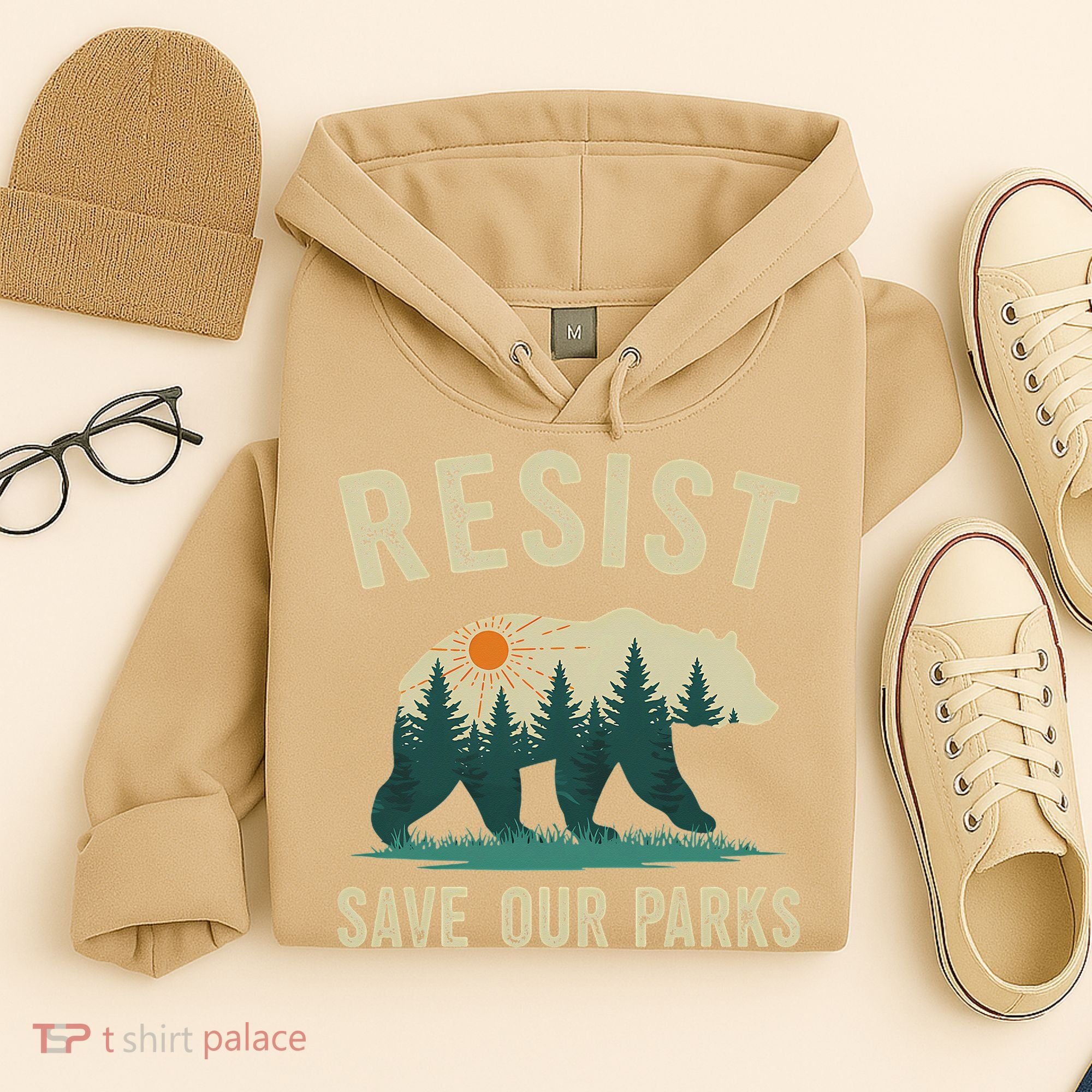 Resist Save Our Parks Alt US National Parks Bear Nature Gift Hoodie