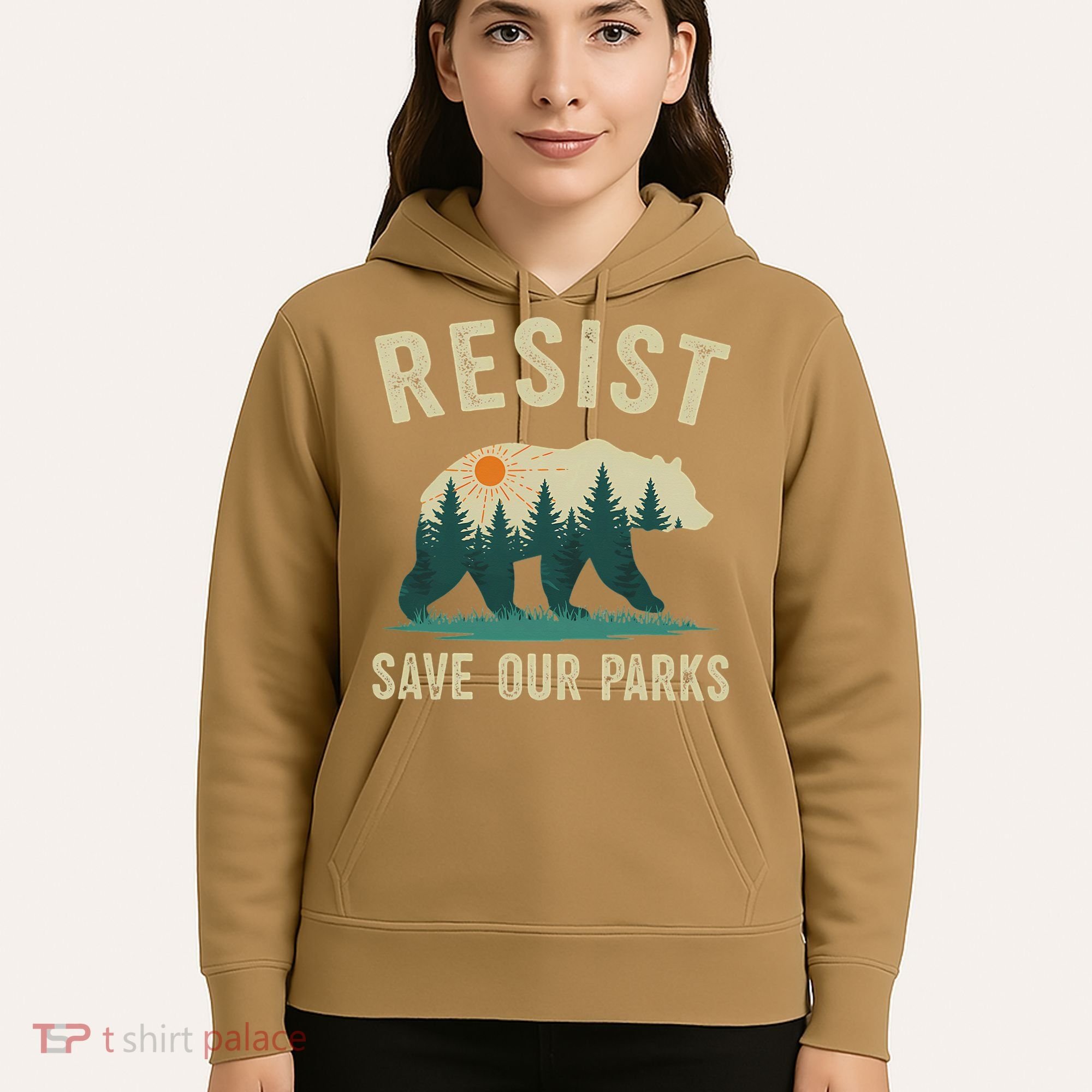 Resist Save Our Parks Alt US National Parks Bear Nature Gift Hoodie