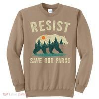 Resist Save Our Parks Alt US National Parks Bear Nature Gift Sweatshirt thumb 0