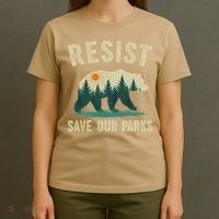 Resist Save Our Parks Alt US National Parks Bear Nature Gift T-Shirt thumb 4