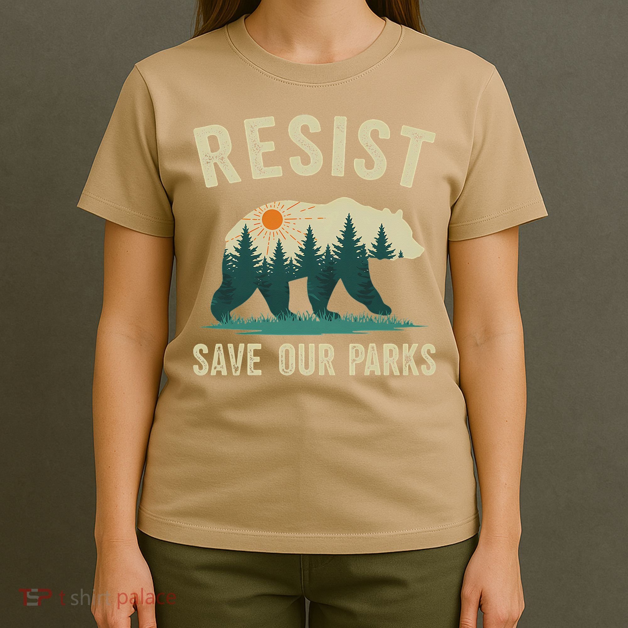 Resist Save Our Parks Alt US National Parks Bear Nature Gift T-Shirt