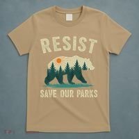 Resist Save Our Parks Alt US National Parks Bear Nature Gift T-Shirt thumb 5