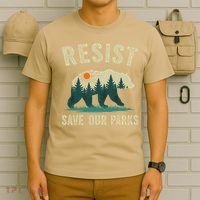 Resist Save Our Parks Alt US National Parks Bear Nature Gift T-Shirt thumb 6