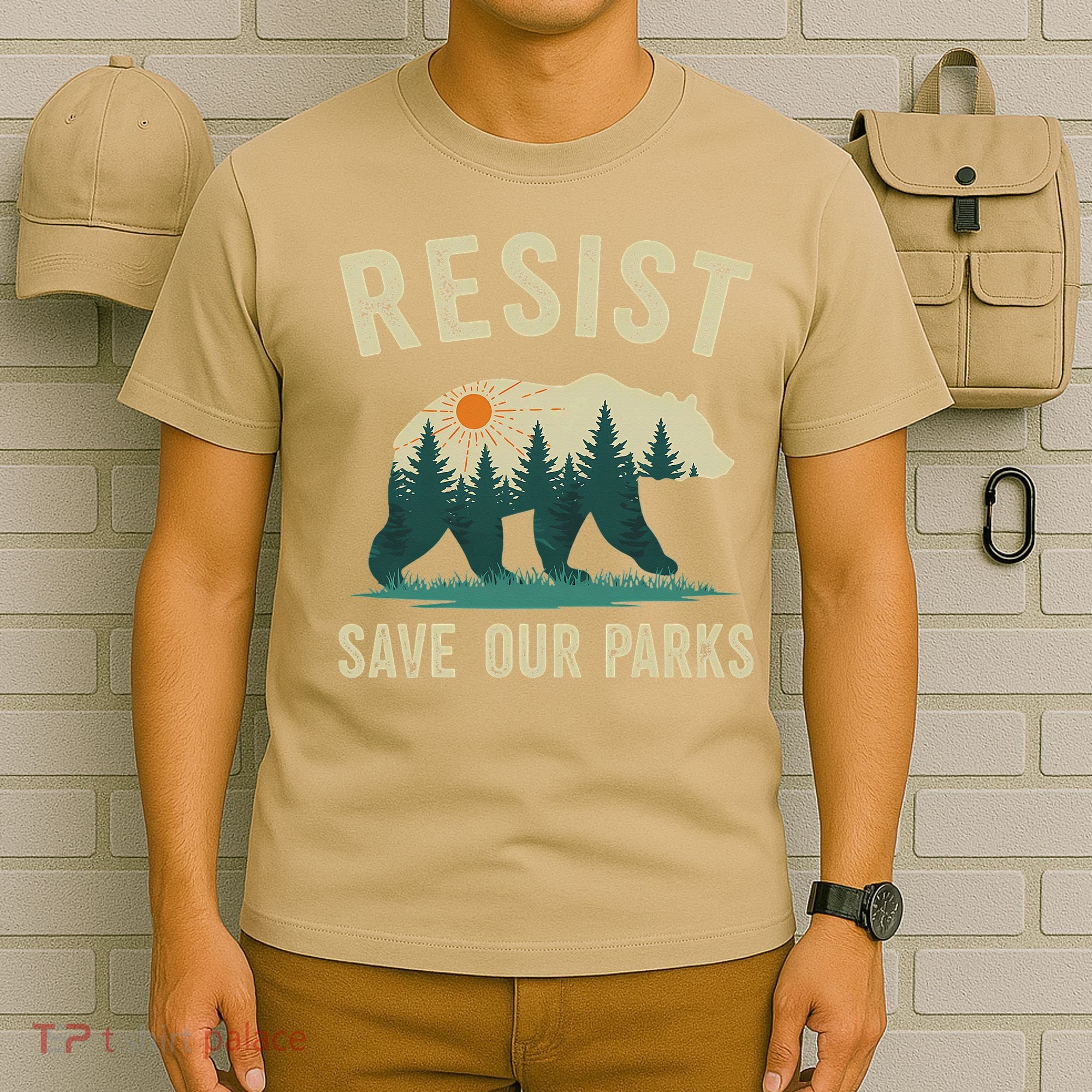 Resist Save Our Parks Alt US National Parks Bear Nature Gift T-Shirt