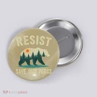 Resist Save Our Parks Alt US National Parks Bear Nature Gift Button thumb 0