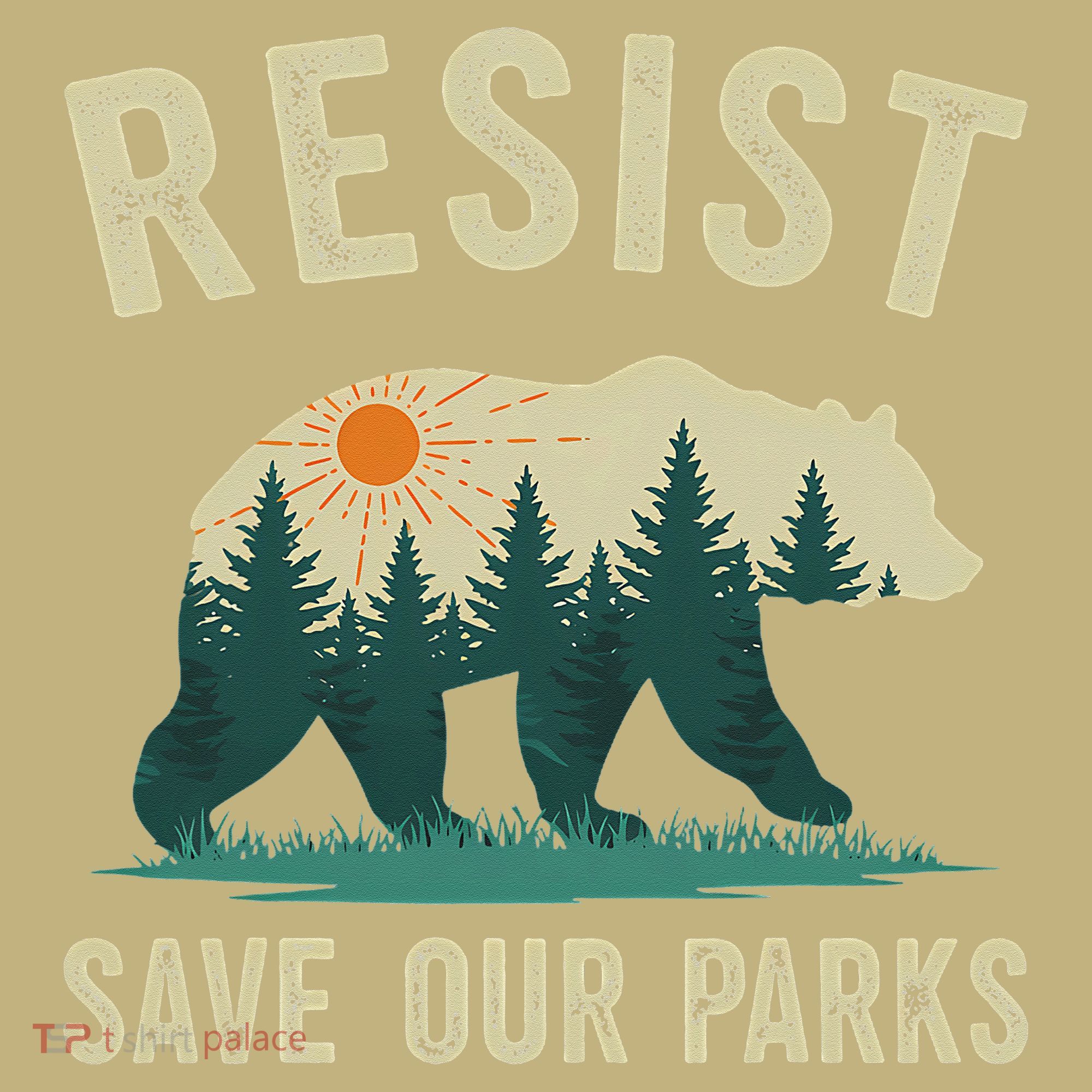 Resist Save Our Parks Alt US National Parks Bear Nature Gift Mousepad