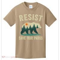 Resist Save Our Parks Alt US National Parks Bear Nature Gift Kids T-Shirt thumb 0