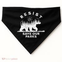 Resist Save Our Parks Us National Parks Bear Alt Souvenir USA-Made Doggie Bandana thumb 0