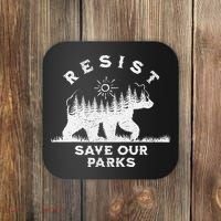 Resist Save Our Parks Us National Parks Bear Alt Souvenir Coaster thumb 0