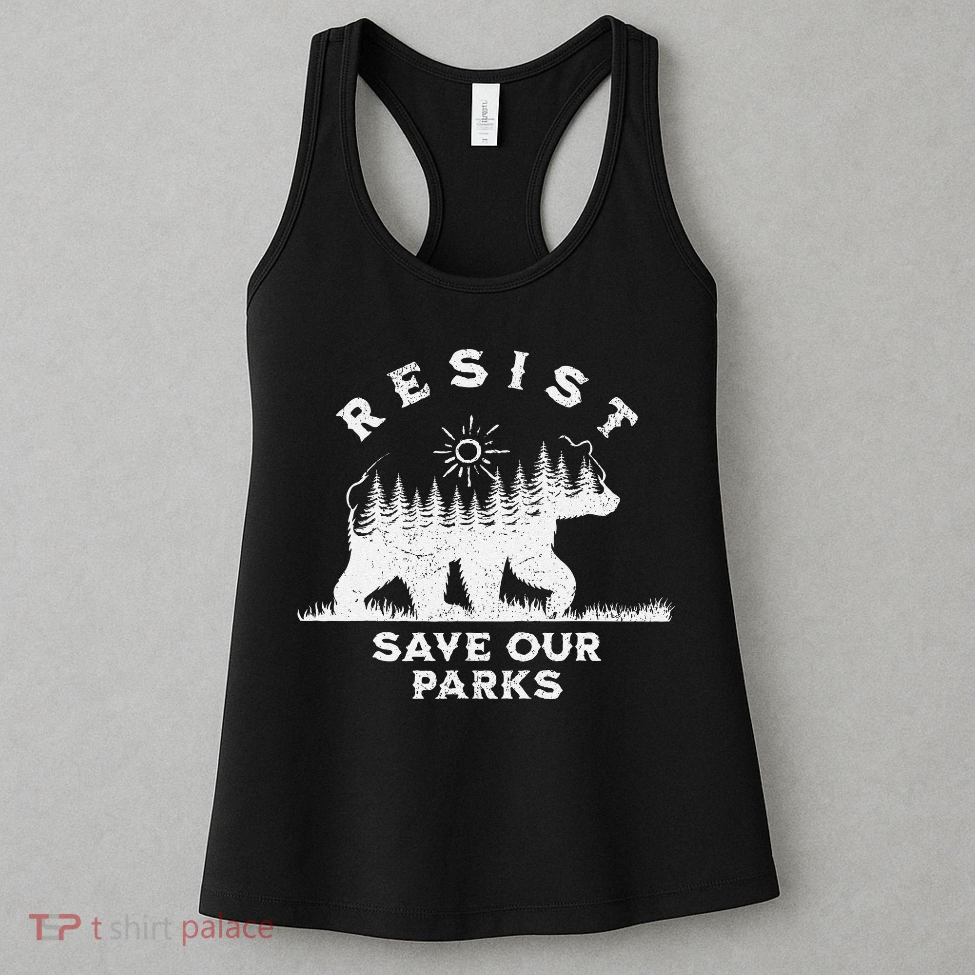 Resist Save Our Parks Us National Parks Bear Alt Souvenir Women's Tank Top
