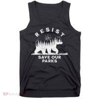 Resist Save Our Parks Us National Parks Bear Alt Souvenir Tank Top thumb 0