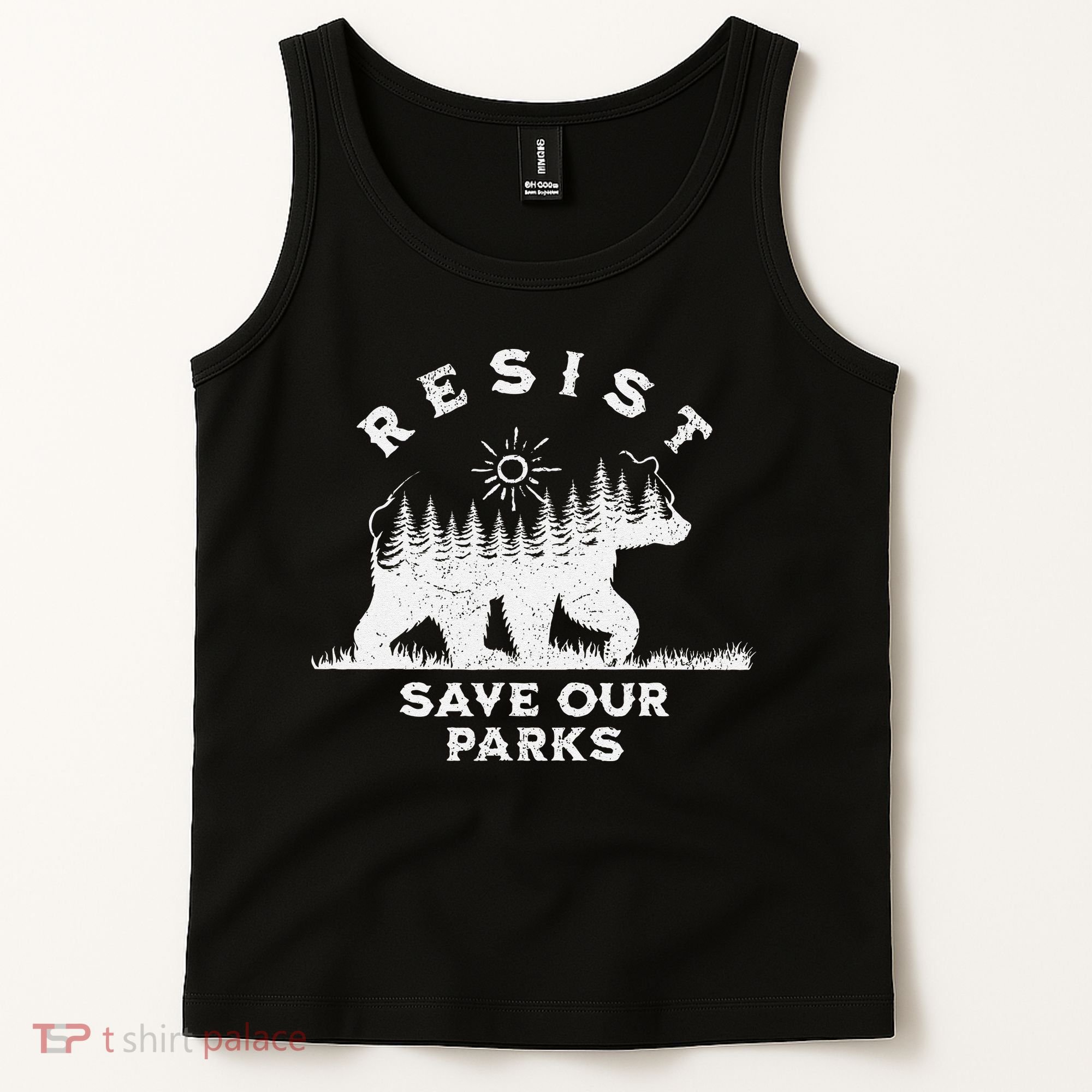 Resist Save Our Parks Us National Parks Bear Alt Souvenir Tank Top