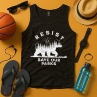 Resist Save Our Parks Us National Parks Bear Alt Souvenir Tank Top thumb 4