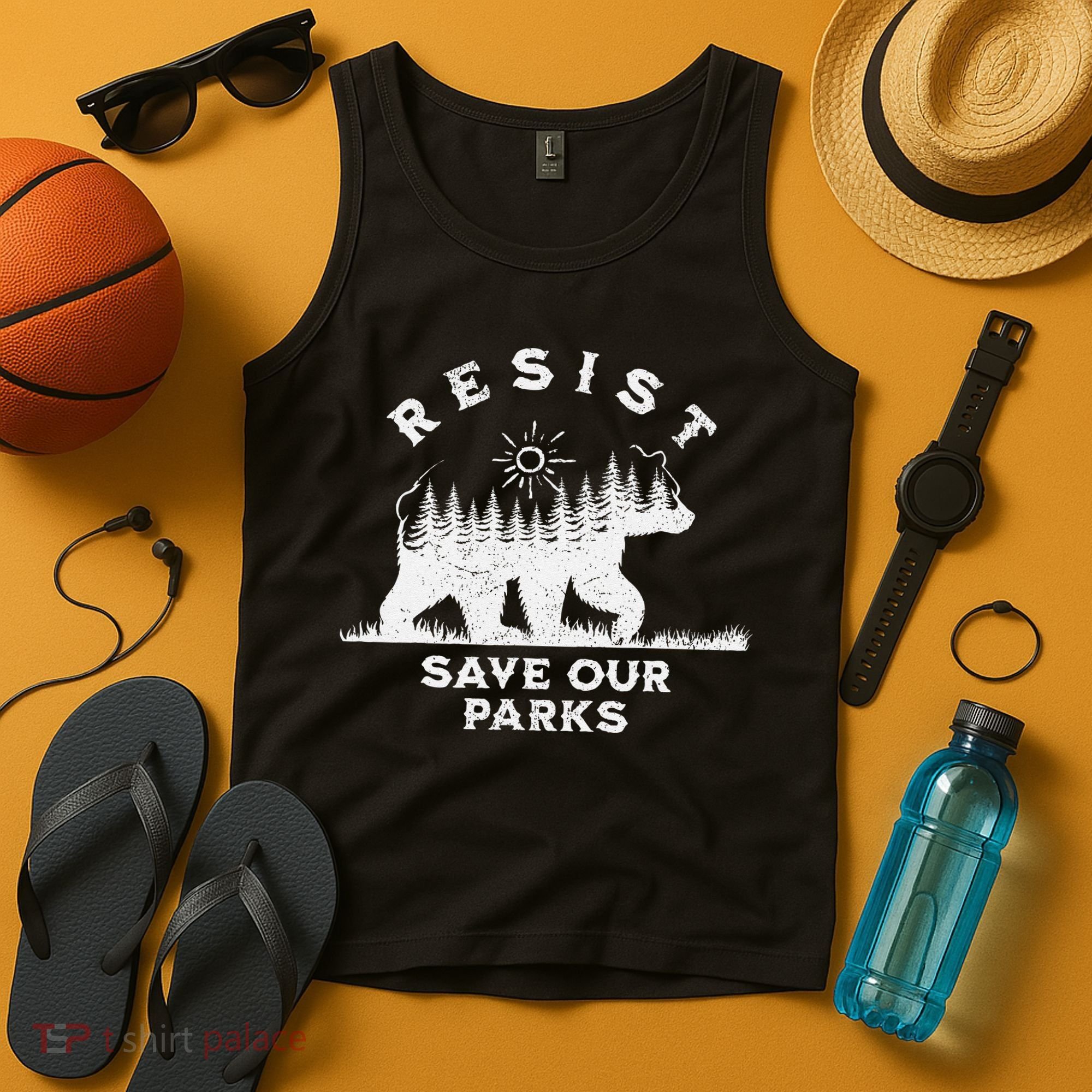 Resist Save Our Parks Us National Parks Bear Alt Souvenir Tank Top