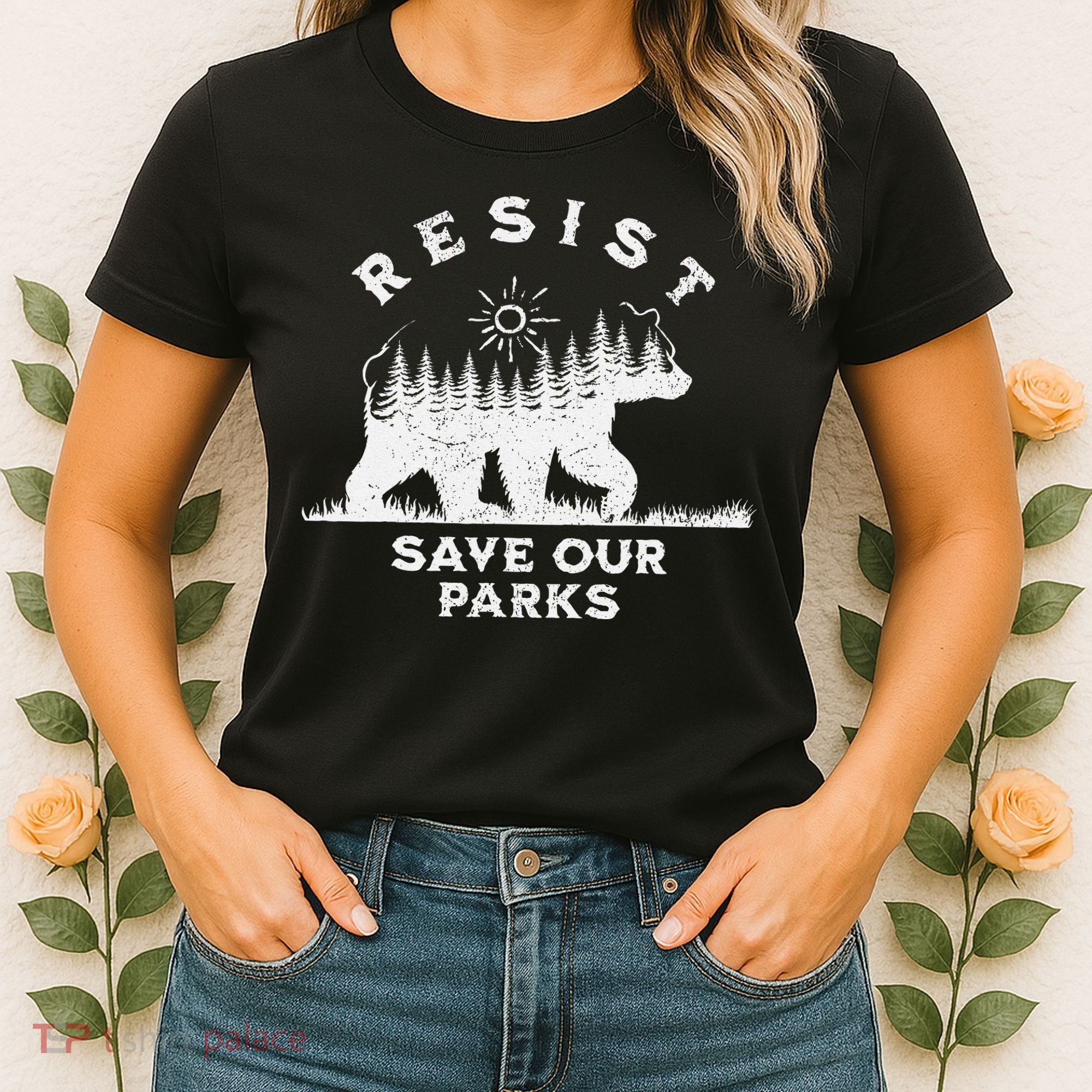 Resist Save Our Parks Us National Parks Bear Alt Souvenir Women's T-Shirt