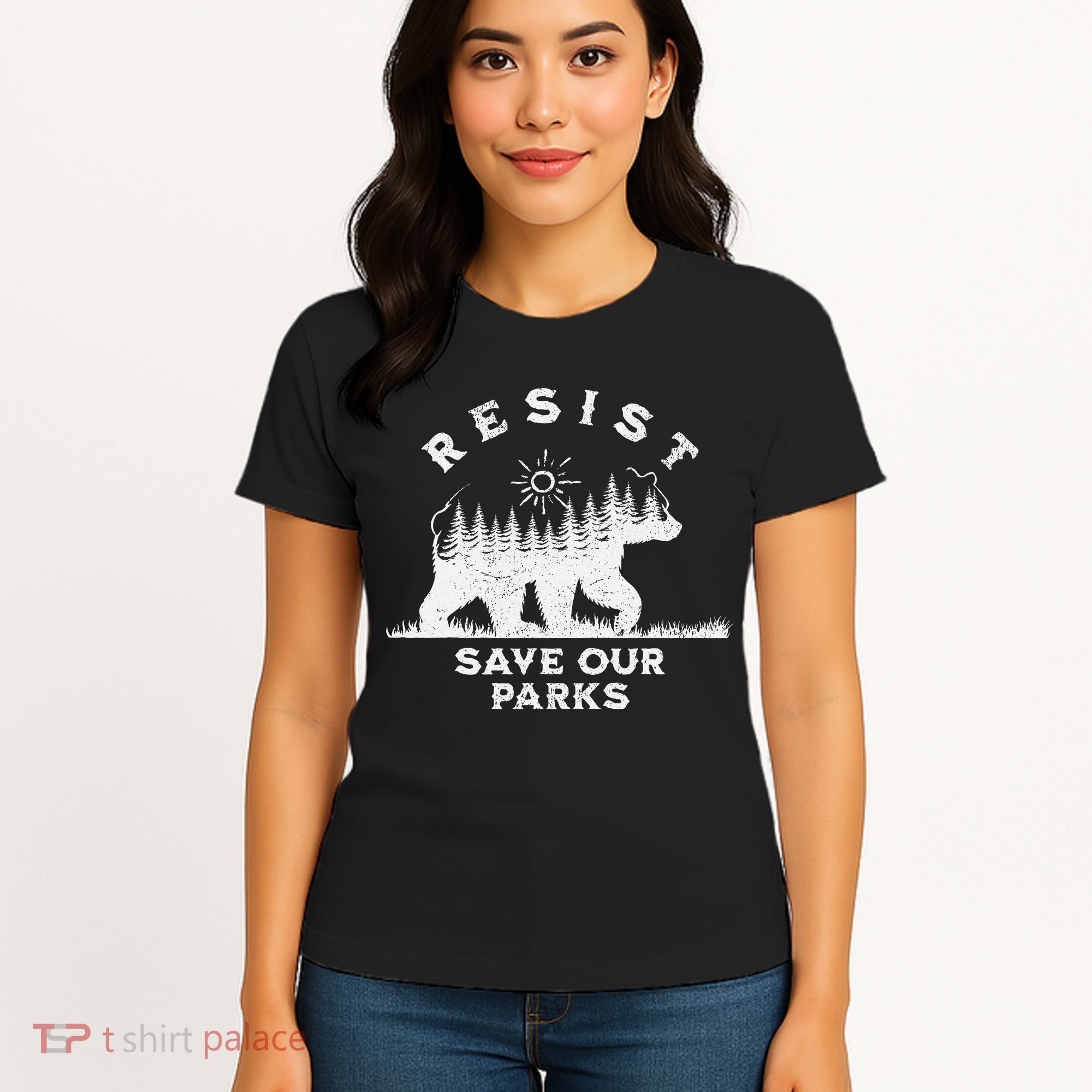 Resist Save Our Parks Us National Parks Bear Alt Souvenir Women's T-Shirt
